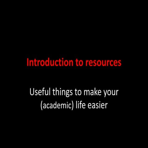 MSc Introduction to resources - Sport