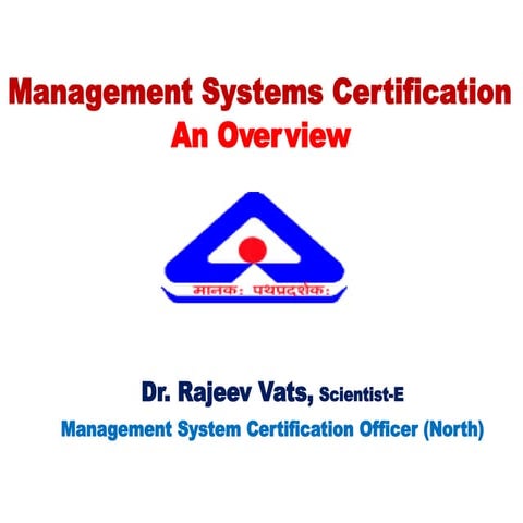 Management Systems Certification Scheme