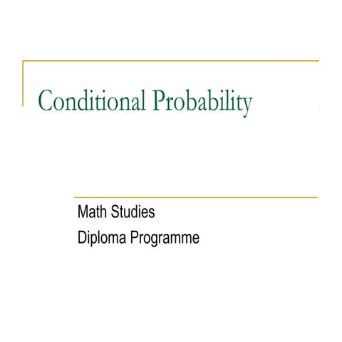 Math Studies conditional probability