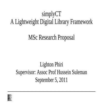 Msc Proposal Presentation