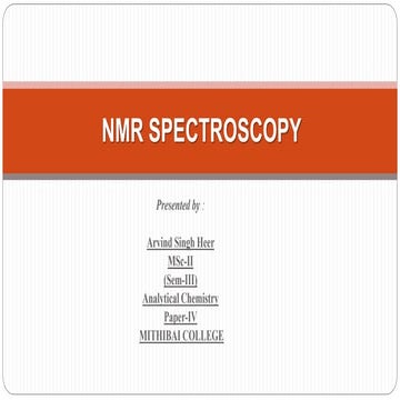 NMR SPECTROSCOPY