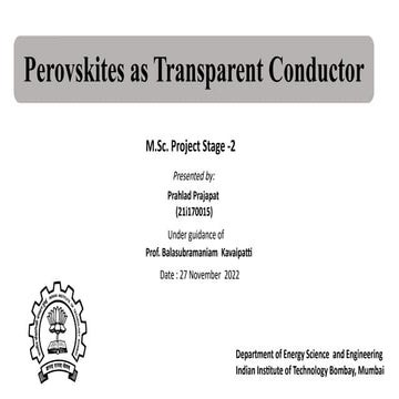 BaSnO3 as Transparent Conductor for Solar Cell Applications | PPTX