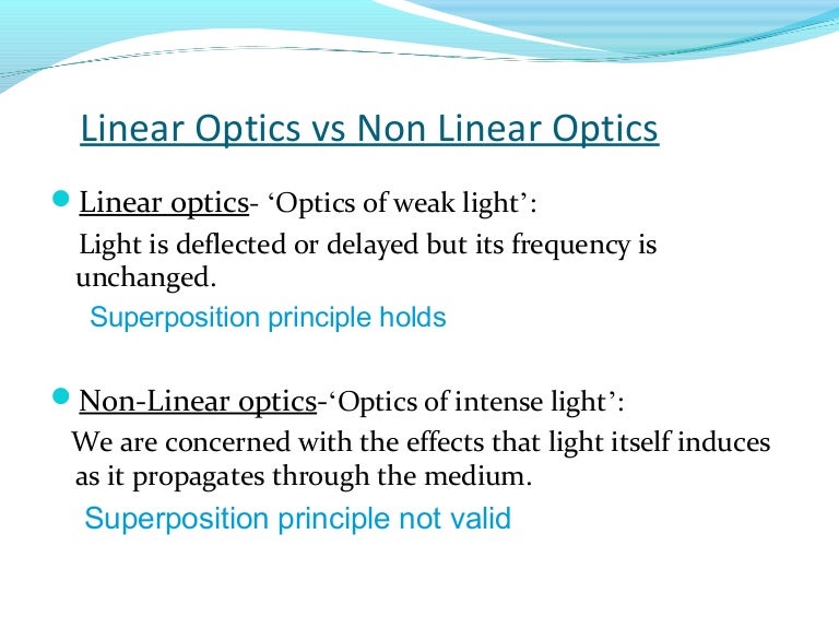 non linear optics