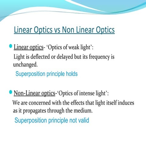 non linear optics