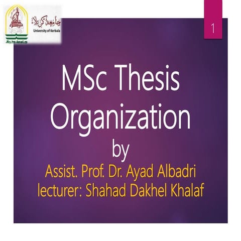 MSc thesis organization