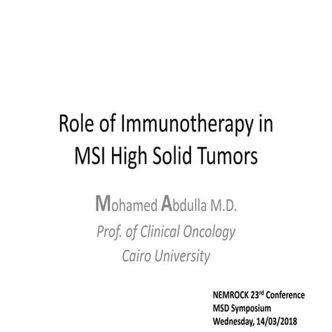 Msd msi high solid tumors