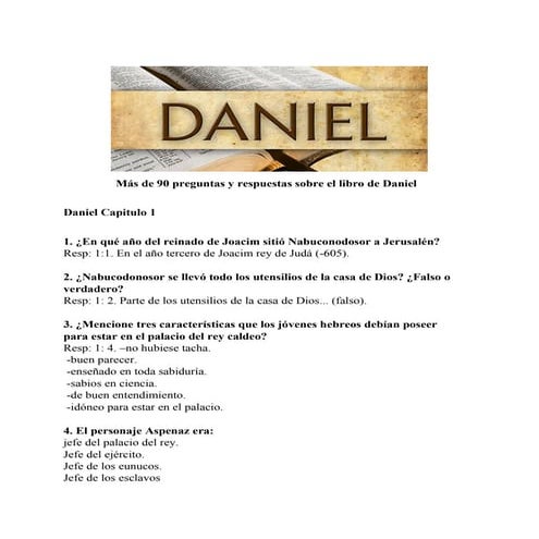 Más de 90 preguntas y respuestas sobre el libro de daniel