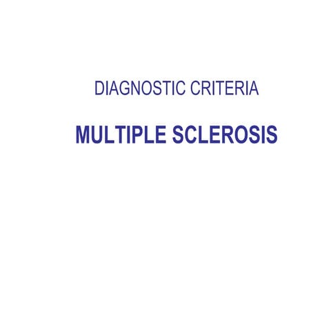 MS diagnostic criteria