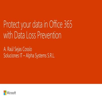 Proteccion de datos contra pérdida de los mismos  con MS365