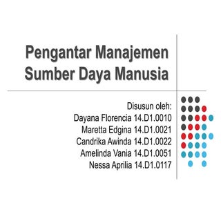MSDM BAB 1 - Pengantar Manajemen Su...