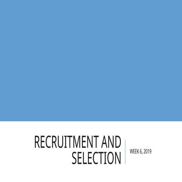 Recruitment and Selection SDM Management MSDM6.1.pptx