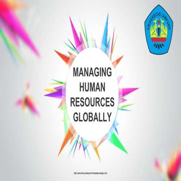 Chapter 15 MANAGING HUMAN RESOURCES GLOBALLY