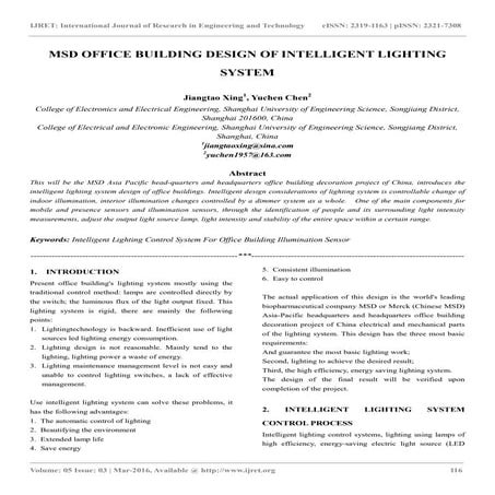 Msd office building design of intelligent lighting system