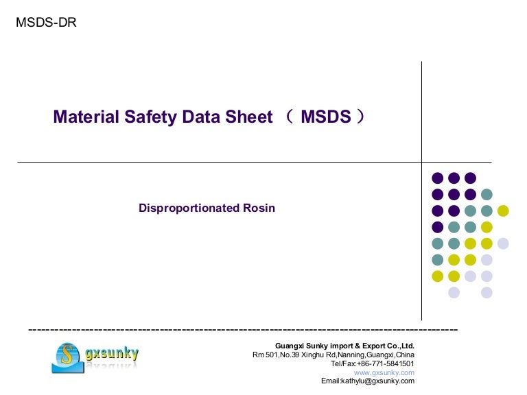 Msds for disproportionated rosin