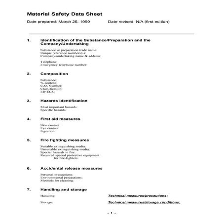 Safety Data Sheet | PPTX