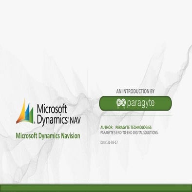 Microsoft Dynamic Nav Consultant - Paragyte Technologies