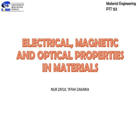 Electrical and Magnetic Properties of Materials | PPTX