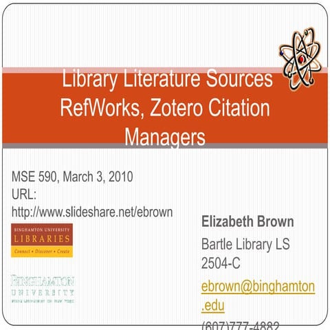 MSE 590 Library Literature Sources 3 2 2010