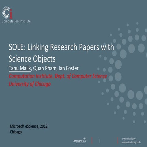 SOLE: Linking Research Papers with Science Objects