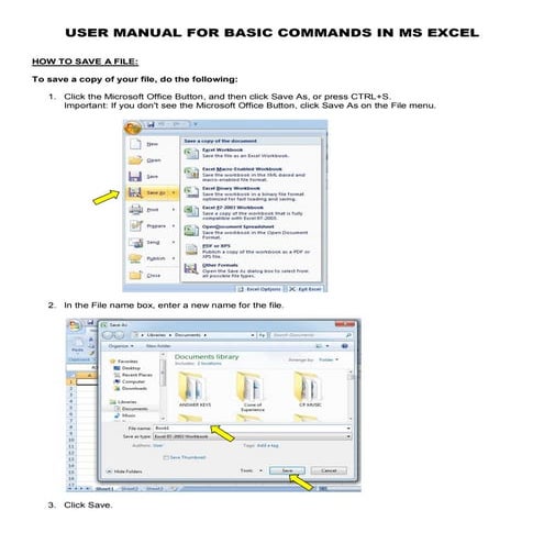 Ms excel basic command | PDF