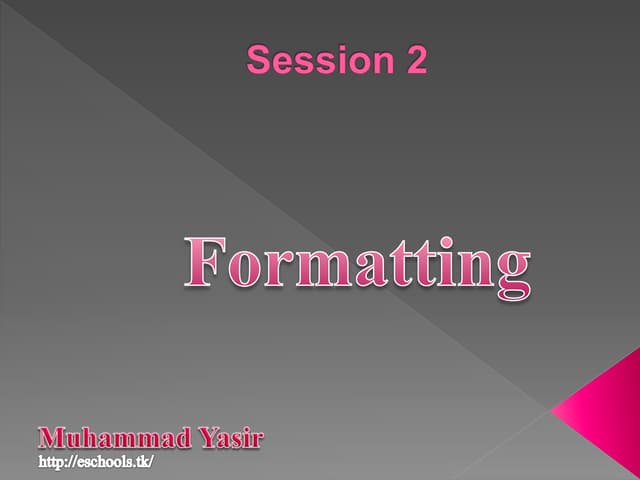 Formatting in MS Excel