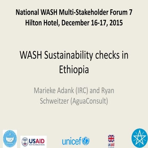 WASH Sustainability check in Ethiopia