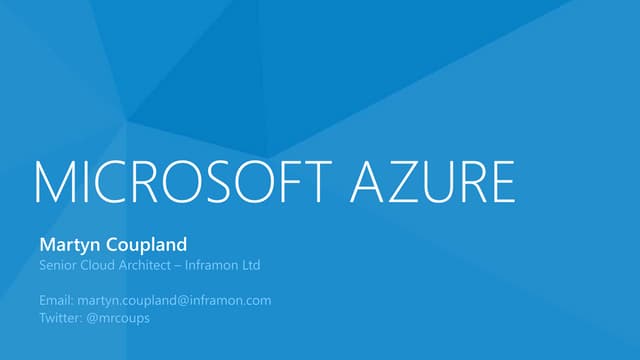 Introduction to Microsoft Azure