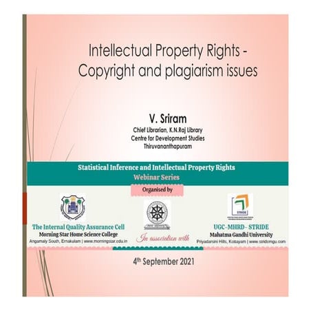 Intellectual Property Rights - Copyright and plagiarism issues