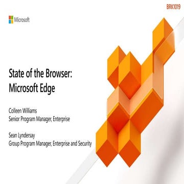 Microsoft Ignite 2019 State of the Browser: Microsoft Edge
