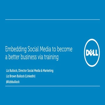 Embedding Social Media to be a better business via training