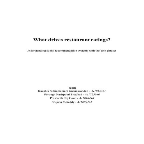Yelp Data Set Challenge (What drives restaurant ratings?)