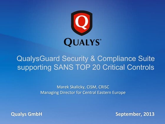 QualysGuard InfoDay 2014 - Asset management | PDF