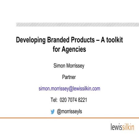 Developing branded products - A toolkit for agencies 