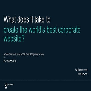 What does it take to create the world's best corporate website?