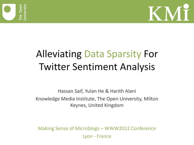 Alleviating Data Sparsity for Twitter Sentiment Analysis