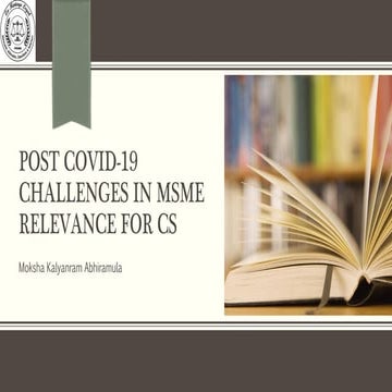 Post COVID-19 challenges in MSMEs relevance for Company Secretaries in India
