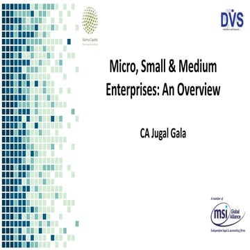 Medium, Small and Micro Enterprises: Overview and Benefits