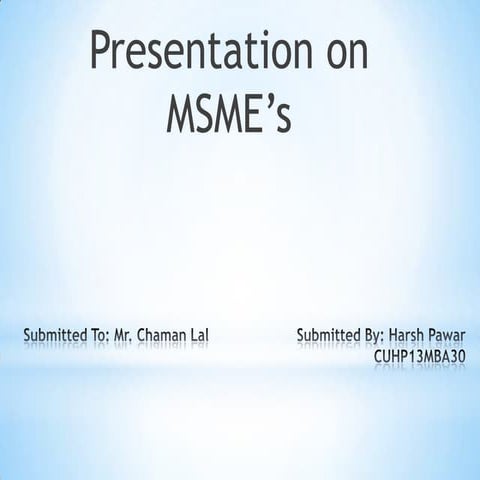 MSME'S in india
