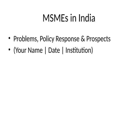 MSME Presentation.pptx MSME Customers of Bank | PPTX