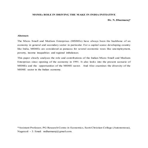 MSMEs role in driving the make in india initiative