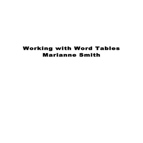 M Smith Sample Training Module Topic Word Tables