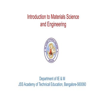 Material Science and Metallurgy | PPTX