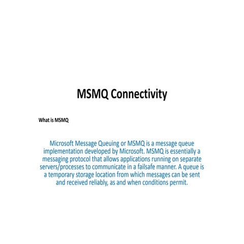 Msmq connectivity