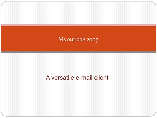 Ms outlook 2007