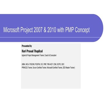 Microsoft Project Course with PMP Concepts