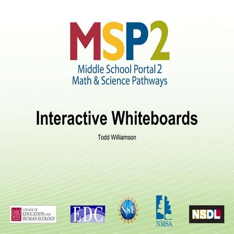 MSP2 Tech Talk IWBs Sept 2009