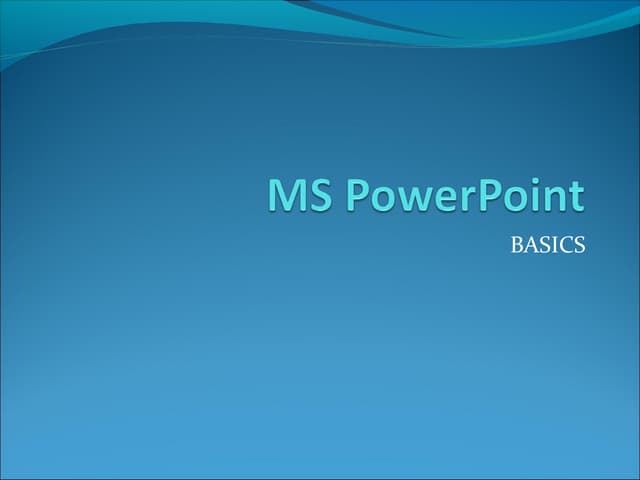 Ms PowerPoint 2003 Introducton