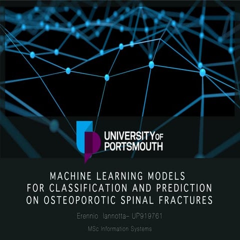 Machine Learning models for classification and prediction on ...