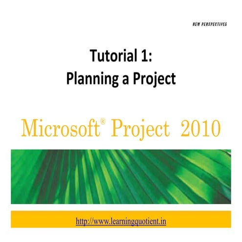 Ms project 2010 tutorial   1