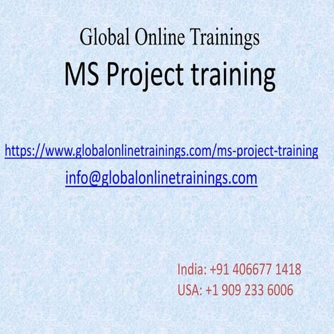 Ms project training ppt
